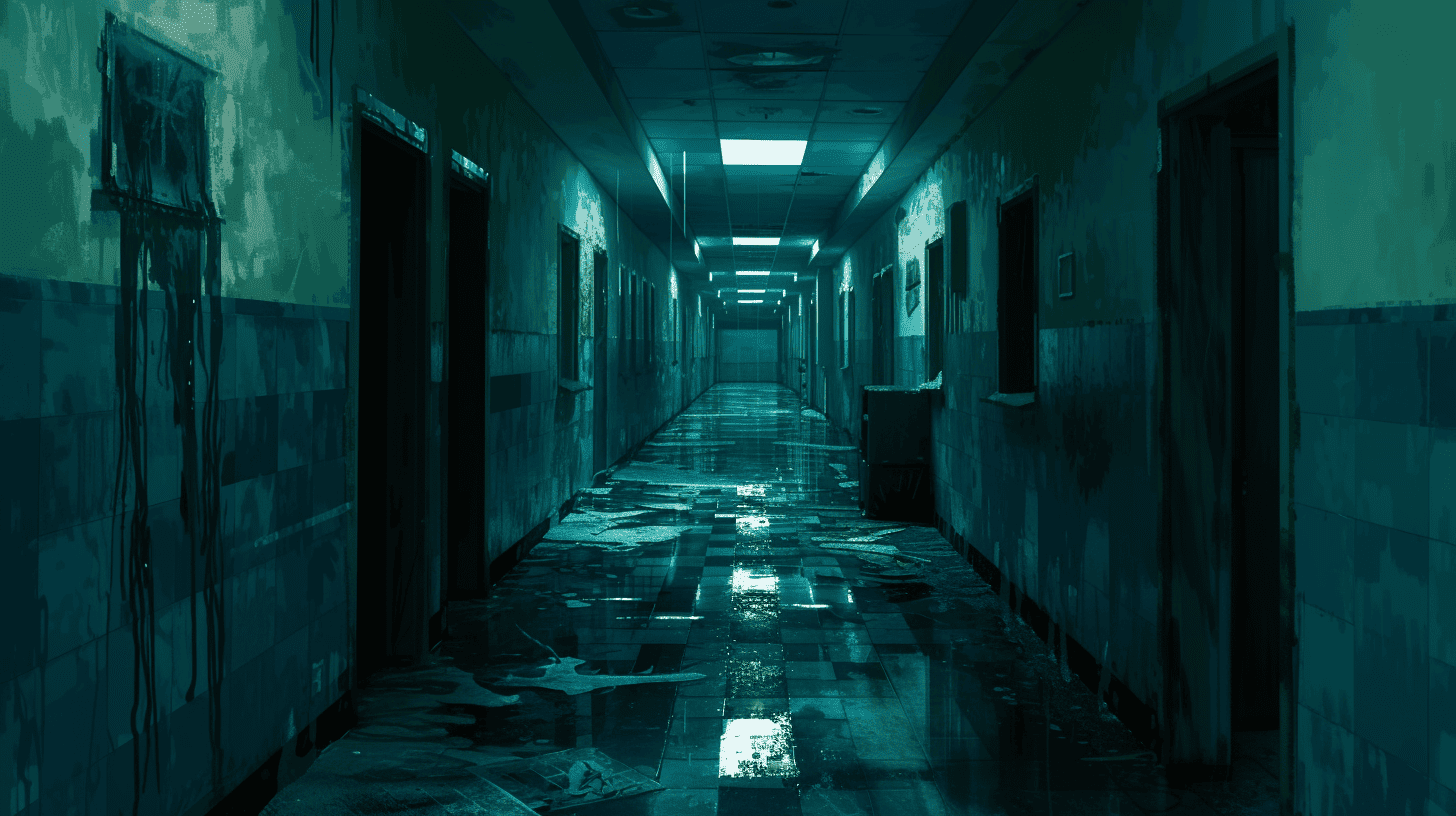spooky corridor horror writing prompt image