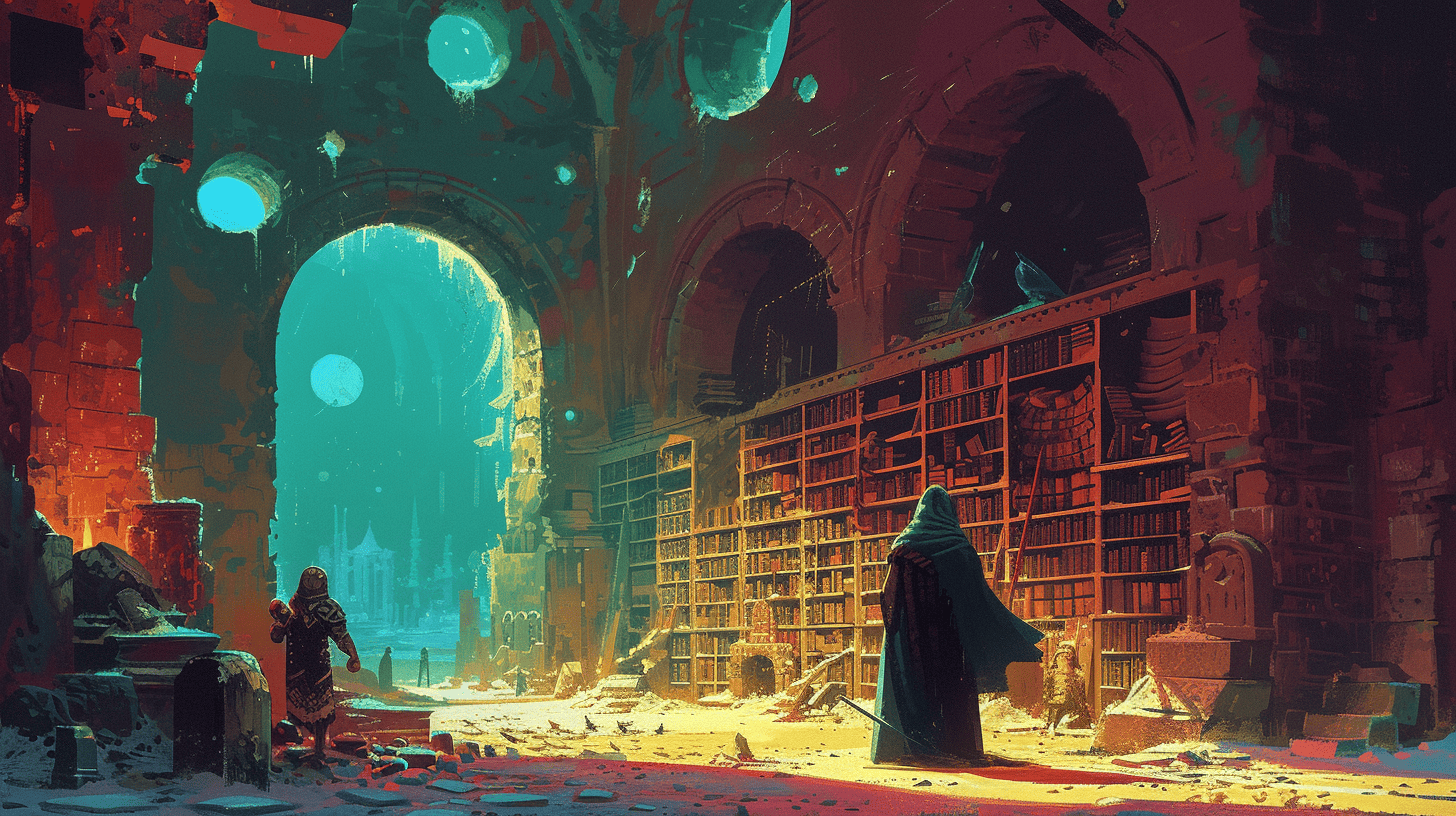 library fantasy writing prompt image