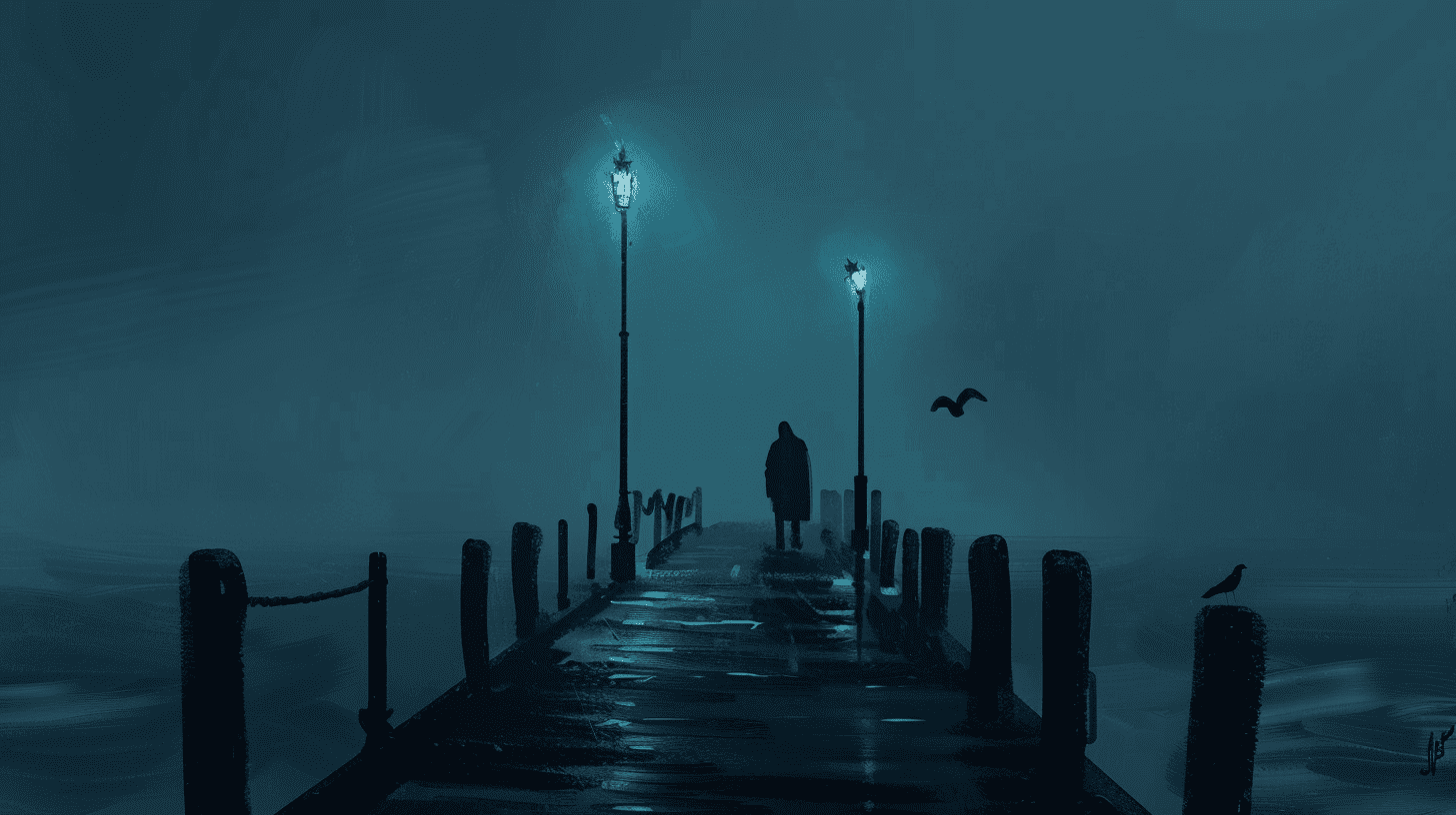 mysterious figure on pier - triller tropes