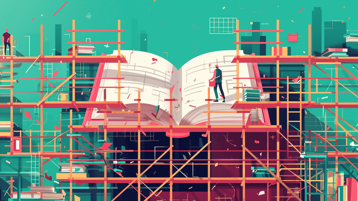 the best book surrounded by scaffolding